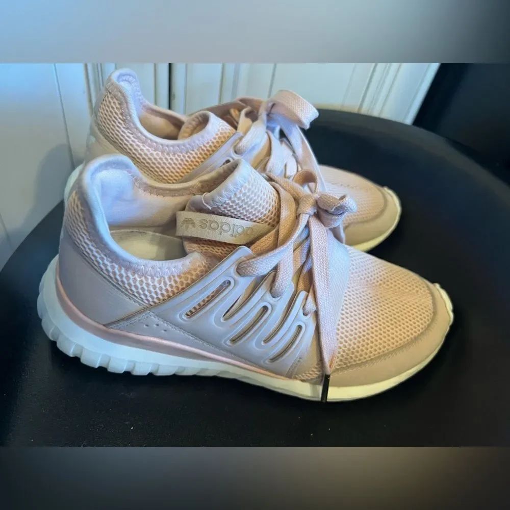 Women Size 6.5 Med Fit Adidas Tubular Pink Running Sneakers